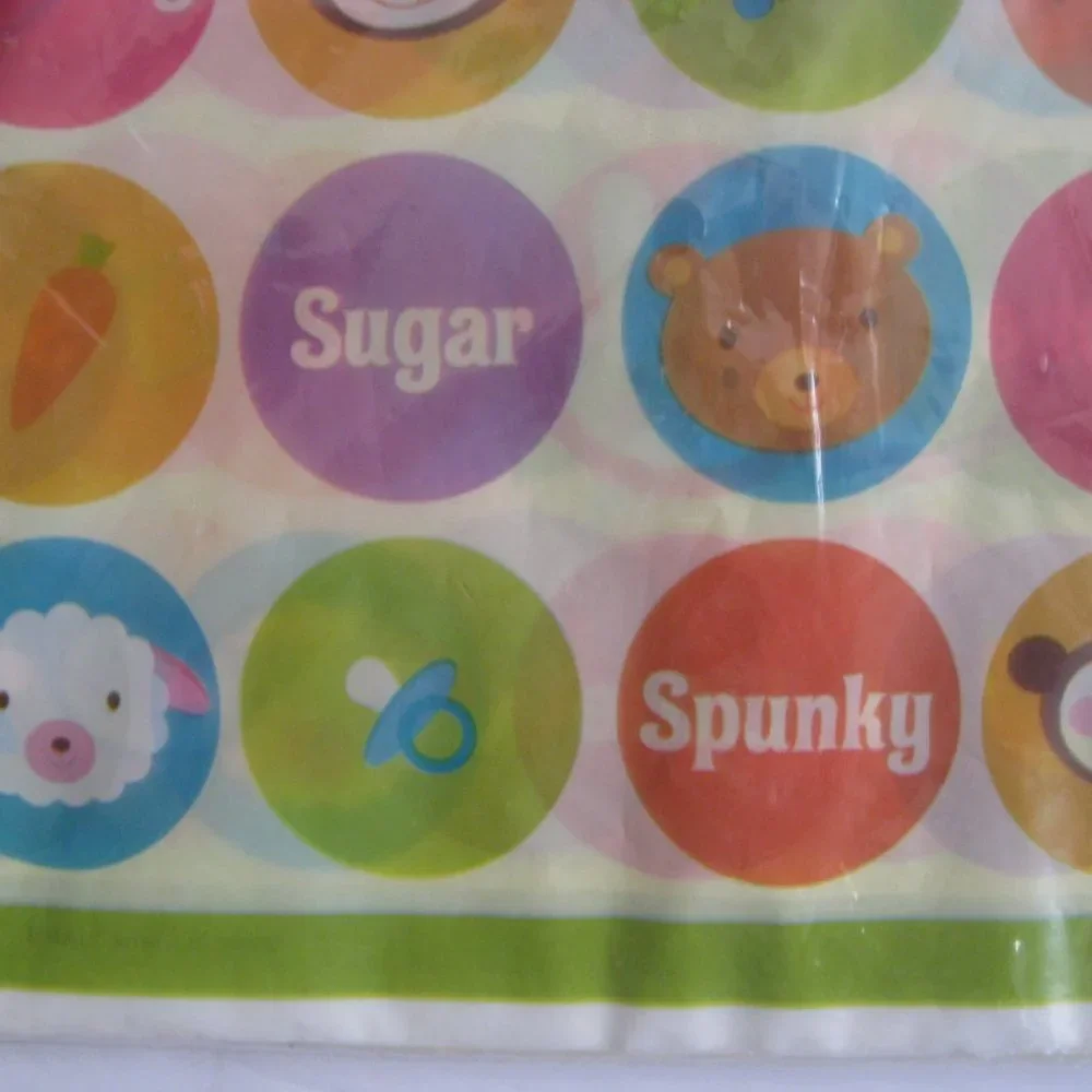 Hallmark Baby Animal Dots Polka Safari Farm Party Decoration Table Cover NWT